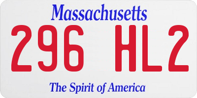 MA license plate 296HL2
