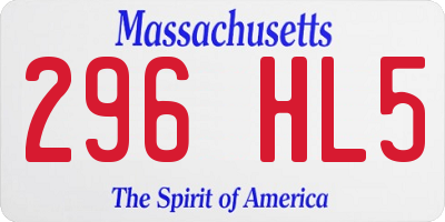 MA license plate 296HL5