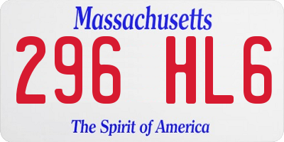 MA license plate 296HL6