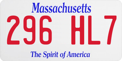 MA license plate 296HL7