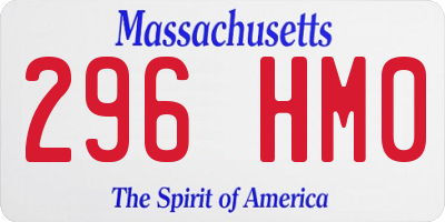 MA license plate 296HM0