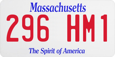 MA license plate 296HM1