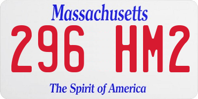 MA license plate 296HM2