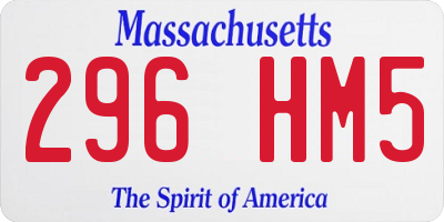 MA license plate 296HM5