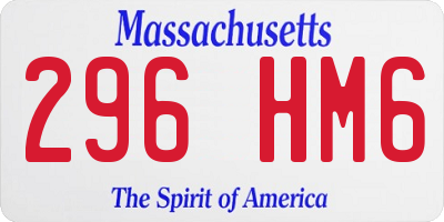 MA license plate 296HM6