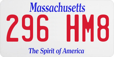 MA license plate 296HM8