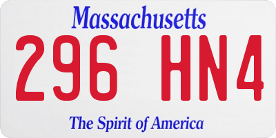 MA license plate 296HN4