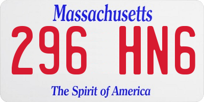 MA license plate 296HN6