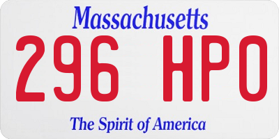 MA license plate 296HP0