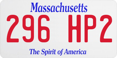 MA license plate 296HP2