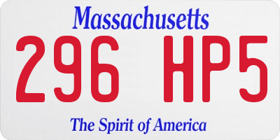 MA license plate 296HP5