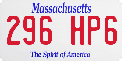 MA license plate 296HP6