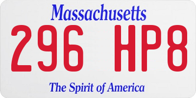 MA license plate 296HP8