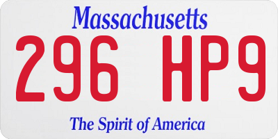 MA license plate 296HP9