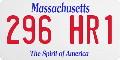 MA license plate 296HR1