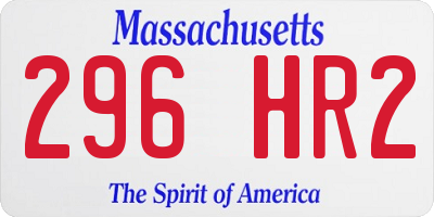 MA license plate 296HR2