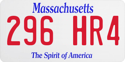 MA license plate 296HR4