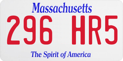 MA license plate 296HR5