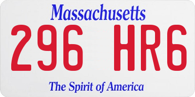 MA license plate 296HR6