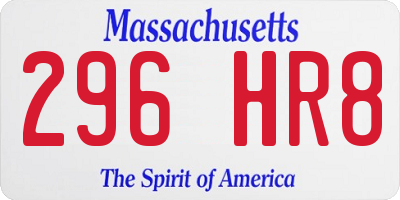 MA license plate 296HR8