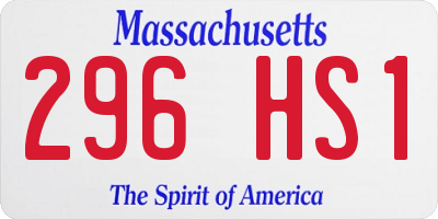 MA license plate 296HS1