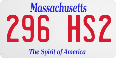 MA license plate 296HS2