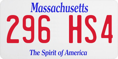 MA license plate 296HS4