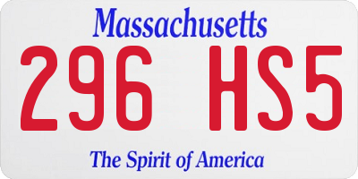 MA license plate 296HS5
