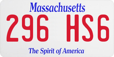 MA license plate 296HS6