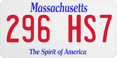 MA license plate 296HS7