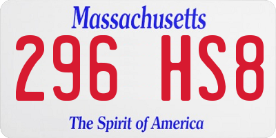 MA license plate 296HS8