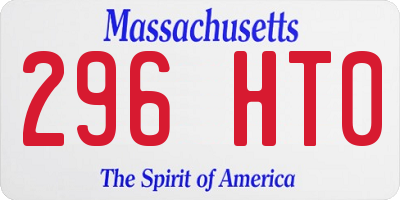 MA license plate 296HT0