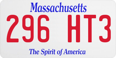MA license plate 296HT3
