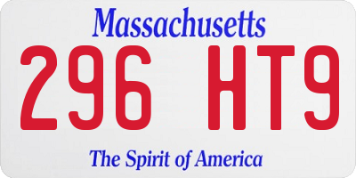 MA license plate 296HT9