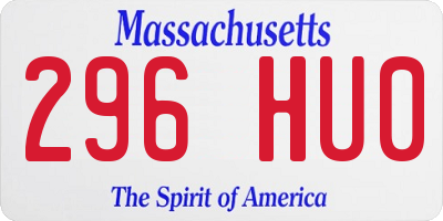 MA license plate 296HU0