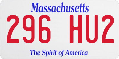 MA license plate 296HU2