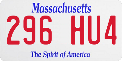 MA license plate 296HU4