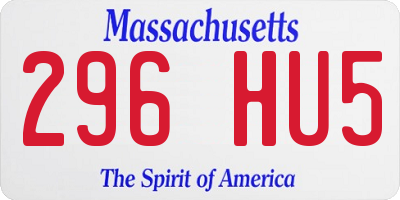 MA license plate 296HU5