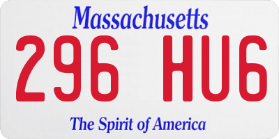 MA license plate 296HU6