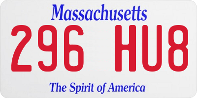 MA license plate 296HU8
