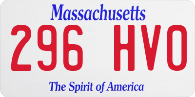 MA license plate 296HV0