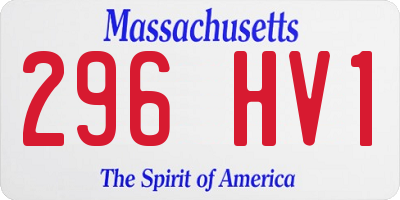 MA license plate 296HV1