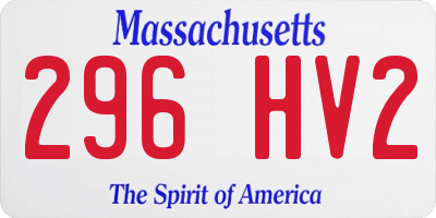MA license plate 296HV2