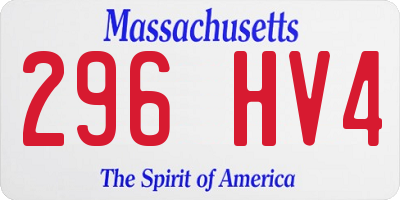 MA license plate 296HV4