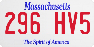 MA license plate 296HV5