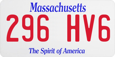 MA license plate 296HV6