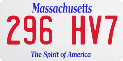 MA license plate 296HV7
