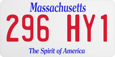 MA license plate 296HY1
