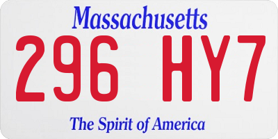 MA license plate 296HY7