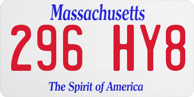 MA license plate 296HY8